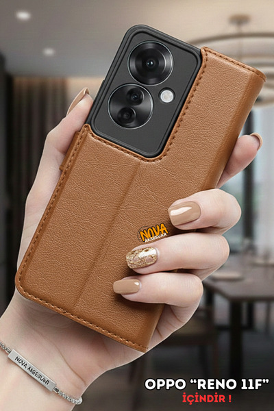 cepmoda Oppo "Reno 11F" Flip Leather Cover with Card Holder, Wallet Phone Cas...