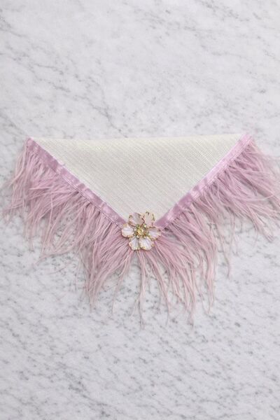 shop Toz Pembe Püsküllü Kahve Yanı Sunum Peçetesi