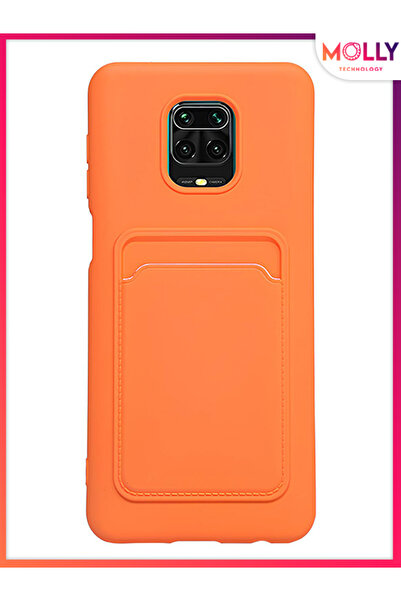 Molly Matte Silicone Case with Orange Card Holder for Redmi Note 9 Pro
