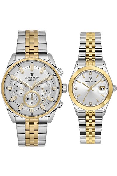 Daniel Klein Altın Gümüş Special Edition Bicolor Çelik Kordonlu Takvimli Sevg...