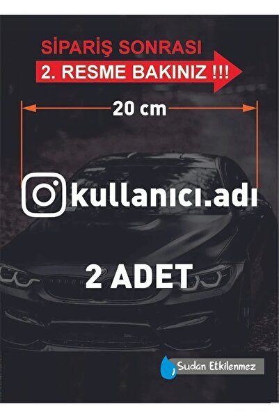Hologram ınstagram logolu kullanıcı adı - 2 adet 20 cm - Araç - Motosiklet Sticker Etiketi Folyo