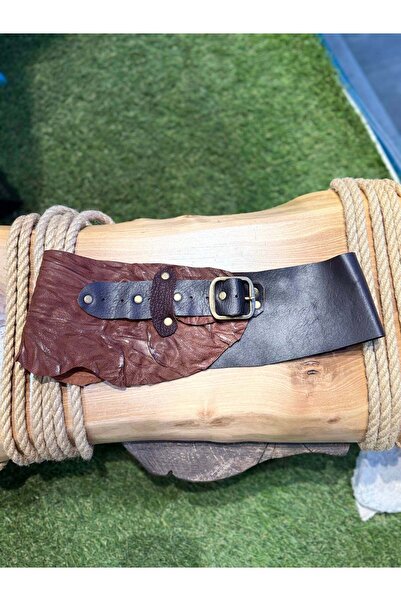 Yılday Gür Butik Eulalia Handmade Bohemian Leather Belt - Ethnic Design Vinta...