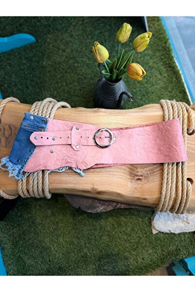 Yılday Gür Butik Pinkieby Handmade Denim Detailed Genuine Leather Bohemian Co...