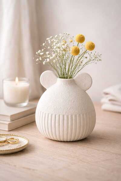 Noor مزهرية سيراميك فاخرة بتصميم عصري – فازة ديكور أنيقة للطاولة والرفوف