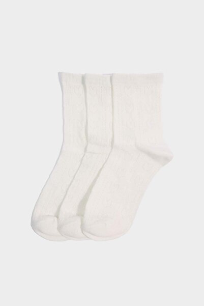 DeFacto Women's 3-Piece Cotton Socks G3591Axns