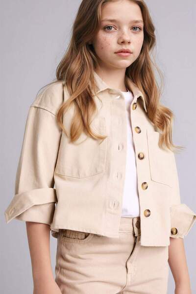 DeFacto Габардинена риза за момичета G6821A826SP