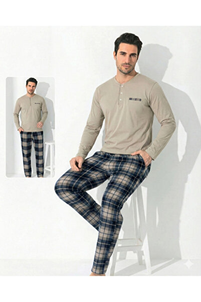 isiltikidsmoda Boyraz 0697 men's long sleeve combed cotton pajama set