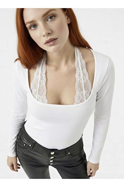 4Soul Tied Lace Long Sleeve Blouse