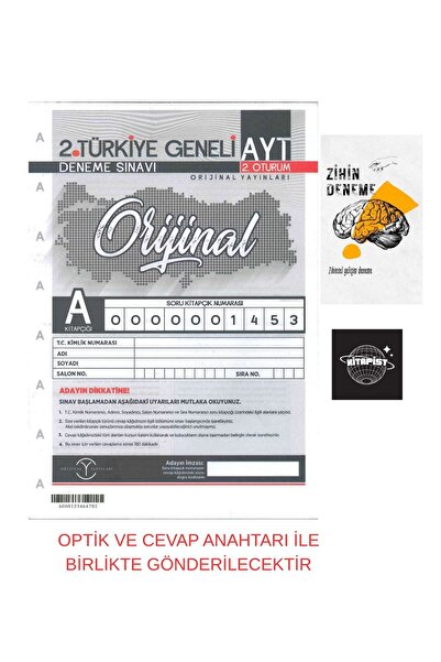 Fenomen Yayıncılık ORJİNAL YAYINLARI AYT KURUMSAL DENEME+ZİHİNDENEME/NO33