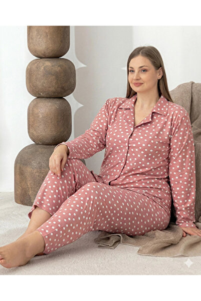 isiltikidsmoda Boyraz 0501 women's suede oversized long sleeve pajama set