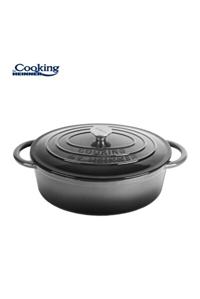 Heinner SEMIOALA FONTA EMAILATA OVALA + CAPAC 37x29x15 CM, 9L MARBLE GREY, CO...
