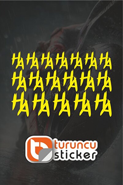 Turuncu Sticker ملصق HA HA HA 18 قطعة مقاس 20x13 سم - ملصق للسيارة - المحرك -...