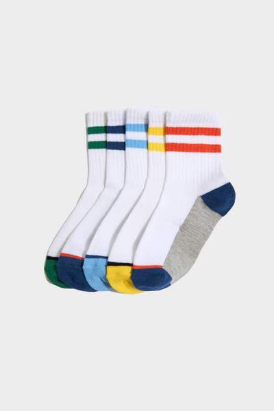 DeFacto Boy's Printed 5-Piece Cotton Long Socks G2046A8Ns