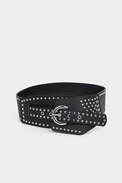 DeFacto Women's Animal Print Oval Buckle Faux Leather Casual Belt G7336Axns