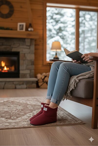 her evemağaza Pnr Unisex Wool Inside Home Slippers Home Boots Home Shoes