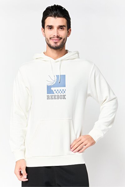 Reebok Men Sportswear Fit Long Sleeve Outdoor Hoodies, Off White