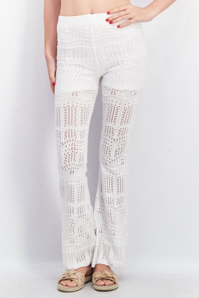 Don't Call Me Jennyfer Women Regular Fit Textured Basic Pants, White