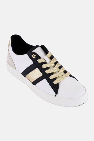 Geox Women Blomiee Lace Up Leather Sneakers, White