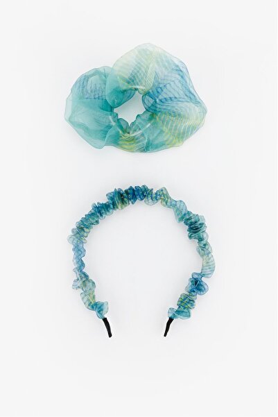 Don't Call Me Jennyfer Kid Girls 2pieces 1 Pony Tail And Headband, Blue Combo