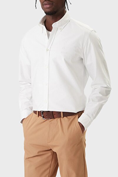 BOSS Men's Regular Fit 100% Cotton Logo Embroidered Long Sleeve White Shirt 5...