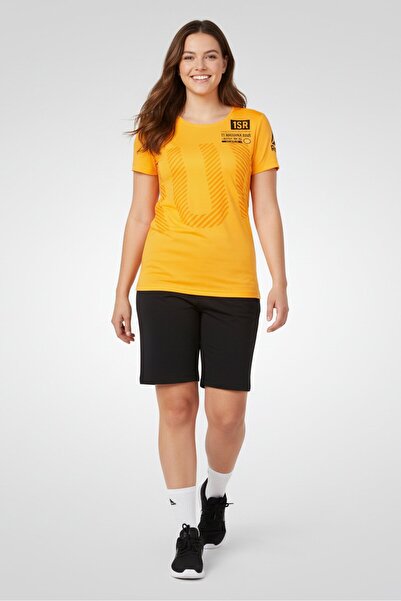 Reebok Women Sportswear Fit Short Sleeve Running Top, Bright Orange