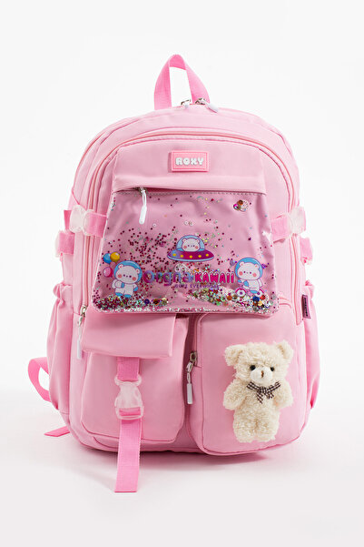 Roxy Kawaii Ayıcıklı Çok Bölmeli Su Geçirmez Çocuk Okul Çantası Ortaokul Kore...