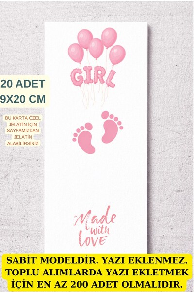 Emtory Gift 20 Adet Toka Kartı - 9x20 cm - Paketleme Kartı - Kesik Yoktur - G...