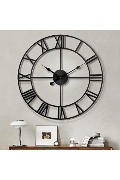 OEM Modern wall clock, with Roman numerals, round, metallic, silent, black, 4...