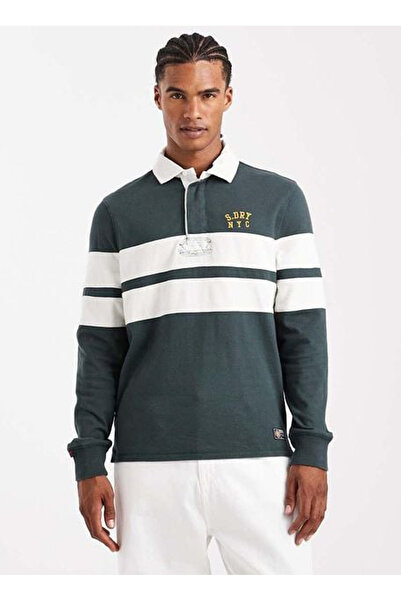 SUPERDRY Gömlek Yaka Çizgili Haki Erkek T-Shirt M6010909A-H5X