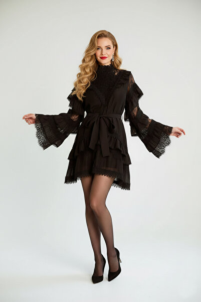 BIGNUANCE Anastasia Lace Detailed Black Dress