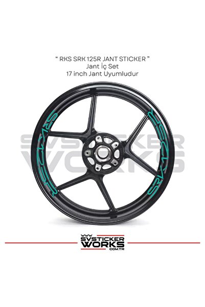 ARONA ملصق RKS SRK125R مع نص داخل الإطار، مجموعة من 8 ملصقات