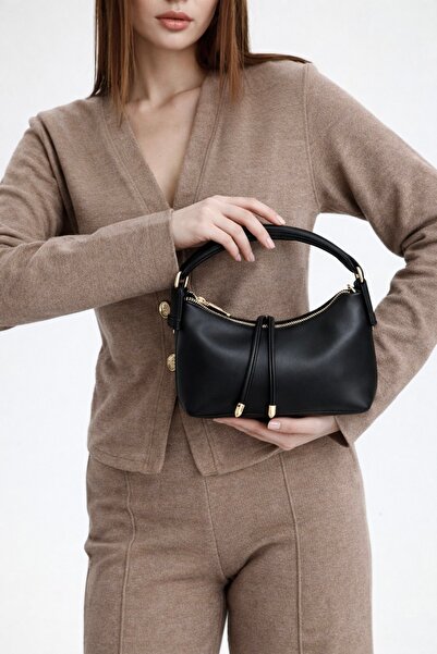 CANTACOMBINE Women's Mini Aura Hand and Shoulder Bag Black