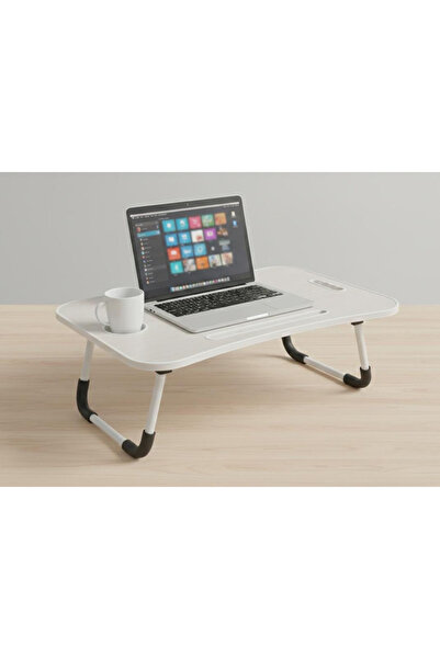 TrentonGCC Portable Folding Laptop Table White Bed Desk Study Tray Breakfast ...