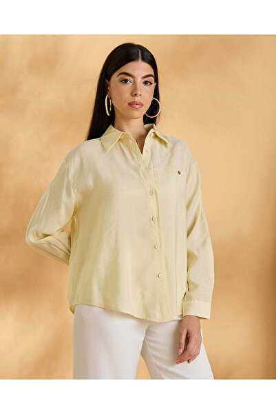 REDTAG Women Yellow Button Front Blouse