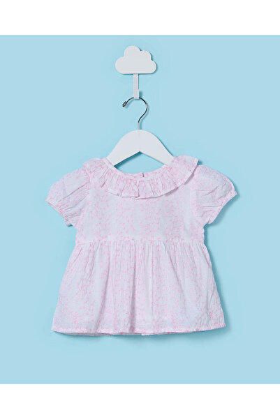 REDTAG Infant Girls White Embroidered Blouse