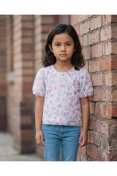 REDTAG بلوزة وردية مطبوع للبنات