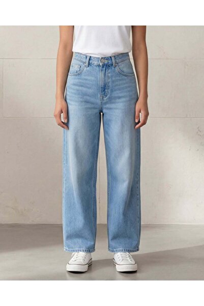 REDTAG بنطلون جينز نسائي أزرق سادة فضفاض