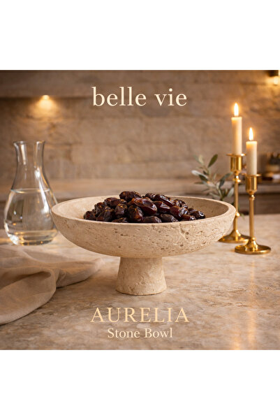 Belle Vie Bella Vie — Travertine Royal Decorative Presentation Bowl
