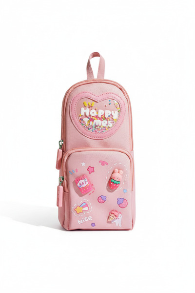 Gökyüzü ışığı Küçük kız çocuk kalem ve okul çantası - 3 bölmeli 6 hücreli kal...