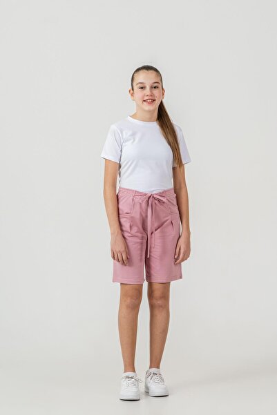 Mışıl Kids Kemer Fiyonk Kurdeleli Dreams Nakışlı Kız Çocuk Şort