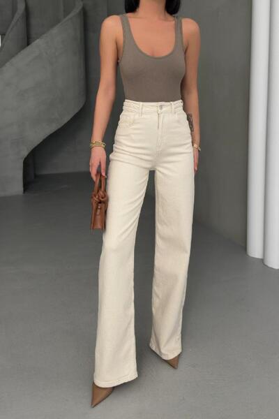 LACARINO 7869 croi larg pe picior Pantaloni de damă Rose cu imprimeu Jean