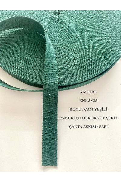 seyranat 3 metra širine, 3 cm tamno, borovo zelena, Pamuk komada, Torba ručka...