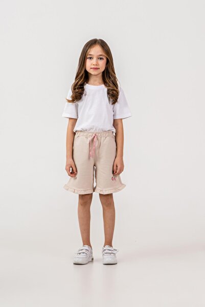 Mışıl Kids Ruffled Cherry Printed Girls' Shorts