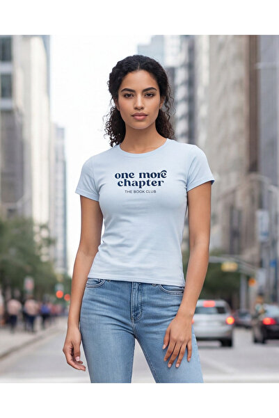 REDTAG Women Blue Book Club Print T-Shirt