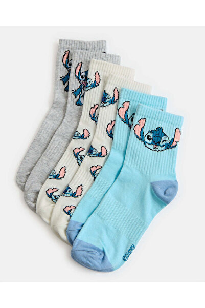 REDTAG Women Assorted Stitch Crew Length Socks (3 Pairs)