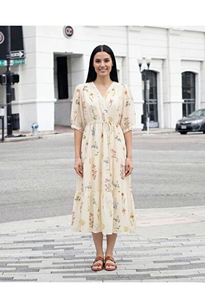 REDTAG Women Ivory Floral Printed Dress