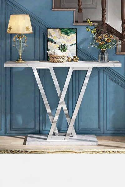 LARADESİGN Chic Dresuar Gümüş Konsol