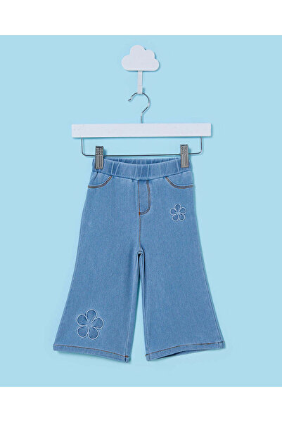 REDTAG بنطلون جينز أزرق أرجل واسعة للبنات الرضع