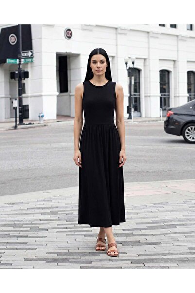 REDTAG Women Black Midi Dress
