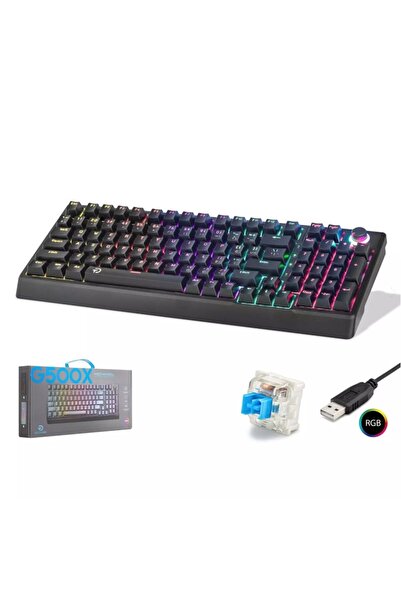 HADRON G500XB Mekanik Gaming Klavye Blue Switch RGB Aydınlatmalı 104 Tuş - Si...